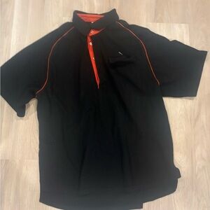 Lacoste Black and Red Polo Shirt Sporty Design